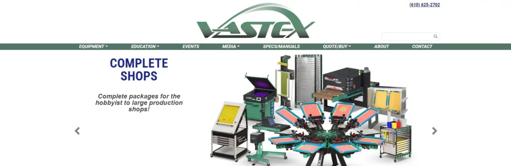 Vastex_International_máquina_de_impressão_de_tela